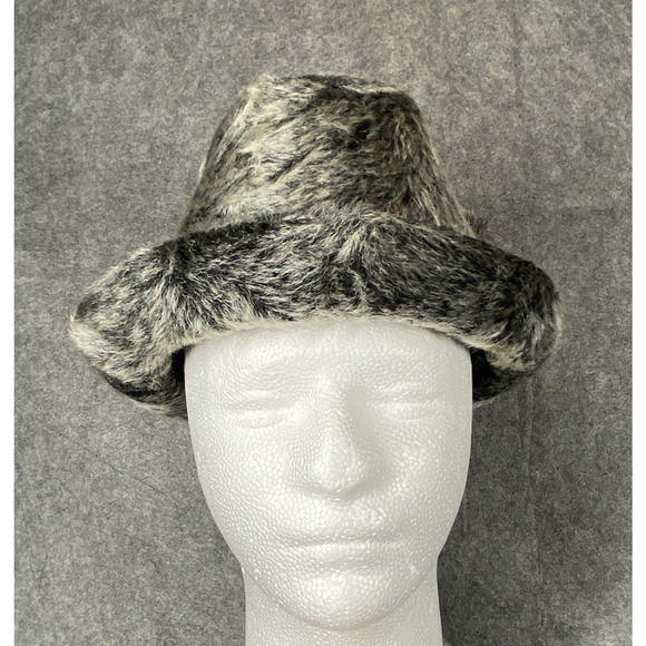 Stetson Hat Mens Grey Fedora Faux Fur Ear Flaps 1930s 40s German Hunting Pin - Picture 2 of 15